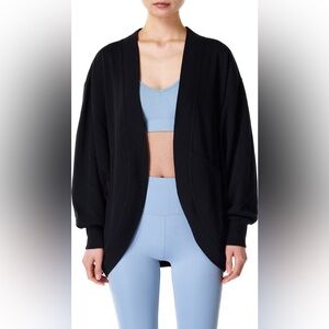 Sweaty Betty Oversized Cora Organic Cotton Black Cardigan Size Medium